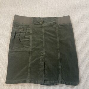 PrAna Women's Medium Stretch Corduroy  Skirt Pull On  Olive Green